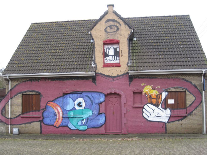 Illustration for article titled The Surreal Graffiti Left Behind in an Abandoned Village